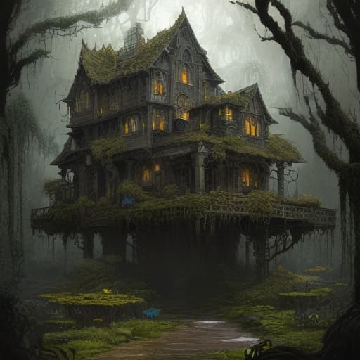  best quality professional photograph. swamp, underground cave tiger in the moss, stained glass, house surrounded bushes, high detailed, in the style elegant, highly detailed digital painting, a real landscape, bloomcore, steamcore, hyperdetailed, vanishing point, digital painting, led, fantasy art, album cover art, 8k, octane render, sf, intricate artwork masterpiece, ominous, matte painting movie poster, golden ratio, trending on cgsociety, intricate, epic, trending on artstation, highly detailed, vibrant, production cinematic character render, ultra high quality model