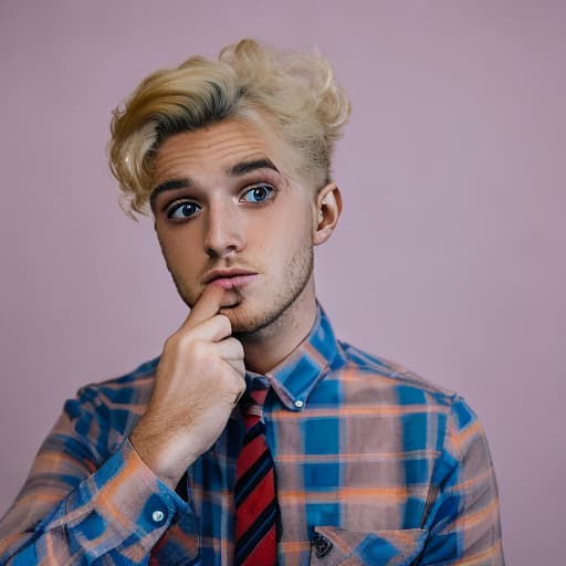 portrait+ style british queer youtuber blonde very cute dude face