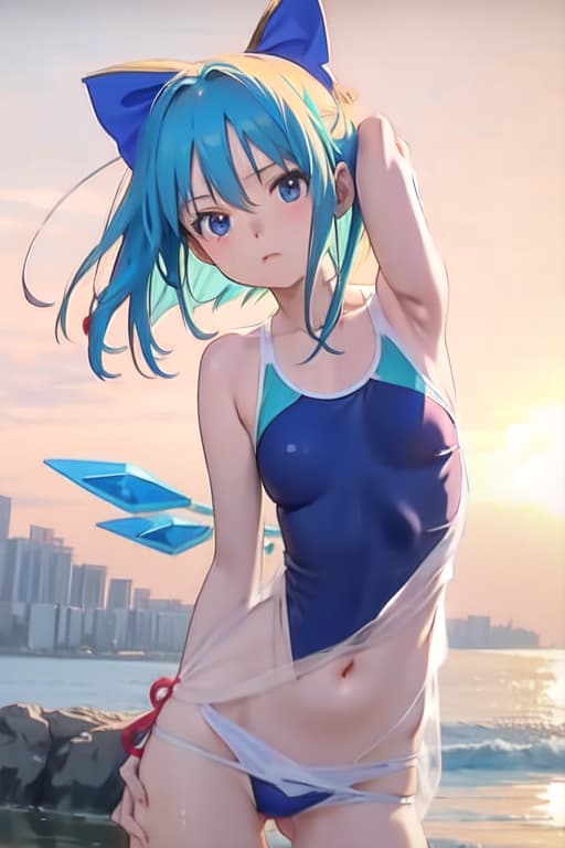  Cirno, one piece swimsuit