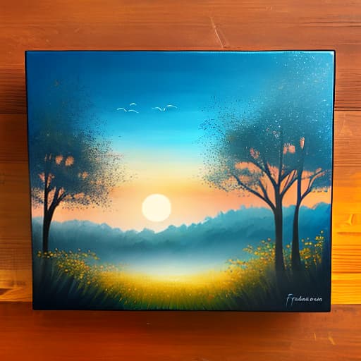  The hazy nature, the feeling of the early morning，Freehand painting style