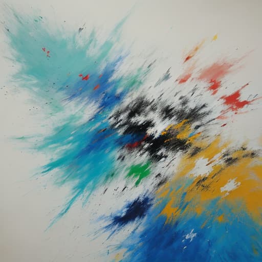  Abstract painting with large format in the style of Chinese abstract painter Zhao Wuji.