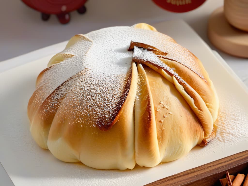  An ultradetailed closeup image of a perfectly folded Qatayef dessert, showcasing the delicate creases of the dough and the oozing sweetness of the filling. The image captures the goldenbrown hue of the pastry, the glistening syrup drizzle, and the dusting of powdered sugar on top, all against a clean, white background that emphasizes the precision and artistry of the dessert. hyperrealistic, full body, detailed clothing, highly detailed, cinematic lighting, stunningly beautiful, intricate, sharp focus, f/1. 8, 85mm, (centered image composition), (professionally color graded), ((bright soft diffused light)), volumetric fog, trending on instagram, trending on tumblr, HDR 4K, 8K