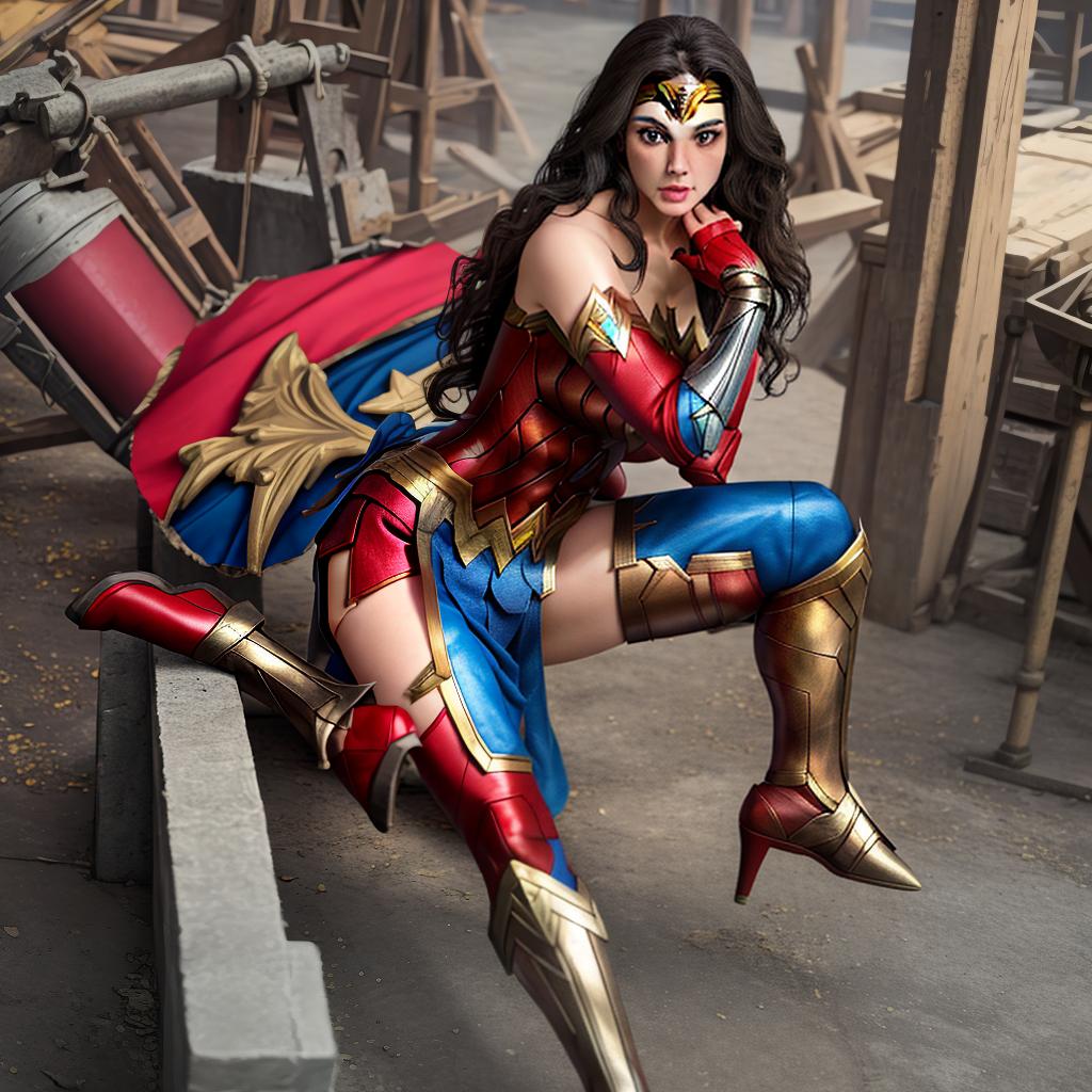  masterpiece, best quality,Wonder Woman costume very slutty,