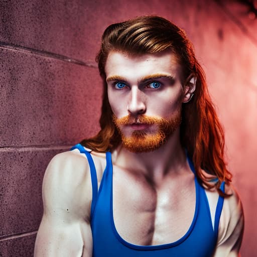 portrait+ style russian queer fitness model ginger very cute dude face