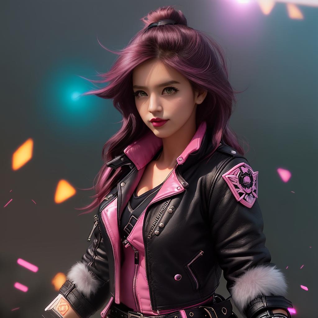  youg woman catgirl , black leather boots she loves her pink jacket, jumps from the top of the roof , hyperrealistic, high quality, highly detailed, cinematic lighting, intricate, sharp focus, f/1. 8, 85mm, (centered image composition), (professionally color graded), ((bright soft diffused light)), volumetric fog, trending on instagram, HDR 4K, 8K