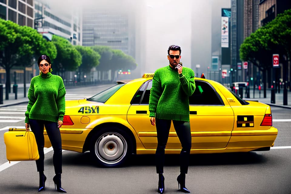  Photo, full body photo, curious, taxi driver, green sweater, professional camera hyperrealistic, full body, detailed clothing, highly detailed, cinematic lighting, stunningly beautiful, intricate, sharp focus, f/1. 8, 85mm, (centered image composition), (professionally color graded), ((bright soft diffused light)), volumetric fog, trending on instagram, trending on tumblr, HDR 4K, 8K