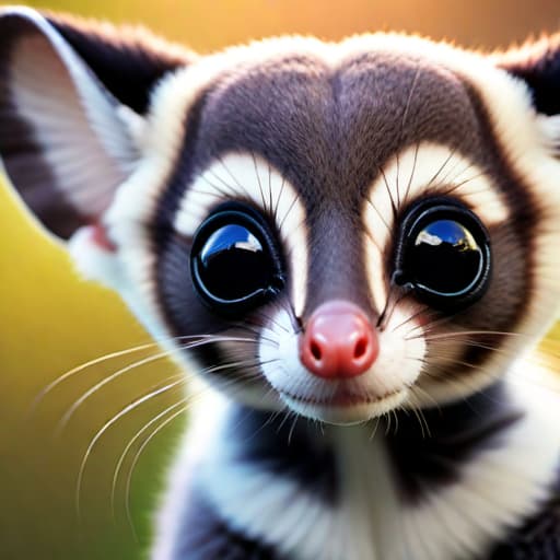  sugar gliders hyperrealistic, full body, detailed clothing, highly detailed, cinematic lighting, stunningly beautiful, intricate, sharp focus, f/1. 8, 85mm, (centered image composition), (professionally color graded), ((bright soft diffused light)), volumetric fog, trending on instagram, trending on tumblr, HDR 4K, 8K