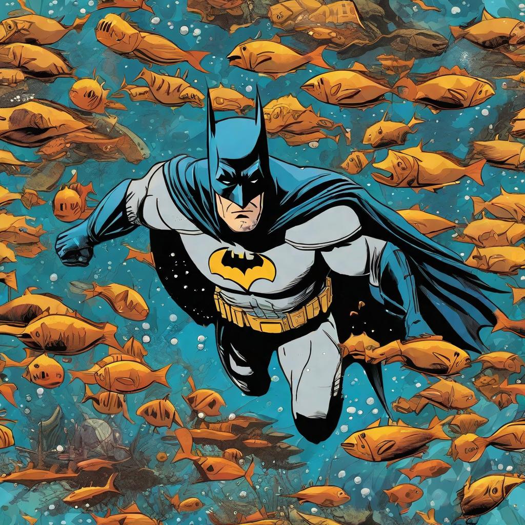  masterpiece, best quality, Underwater Batman