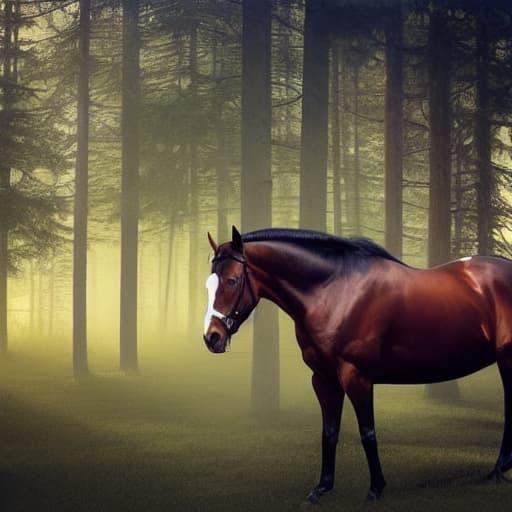  forest, horse, a pile of wood hyperrealistic, full body, detailed clothing, highly detailed, cinematic lighting, stunningly beautiful, intricate, sharp focus, f/1. 8, 85mm, (centered image composition), (professionally color graded), ((bright soft diffused light)), volumetric fog, trending on instagram, trending on tumblr, HDR 4K, 8K