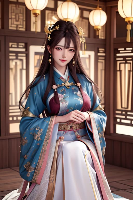  best quality, masterpiece, highres, 1girl,blush,(seductive smile:0.8),star shaped pupils,china hanfu,hair ornament,necklace, jewelry,Beautiful face,upon body, tyndall effect,photorealistic, dark studio, rim lighting, two tone lighting,(high detailed skin:1.2), 8k uhd, dslr, soft lighting, high quality, volumetric lighting, candid, Photograph, high resolution, 4k, 8k, Bokeh hyperrealistic, full body, detailed clothing, highly detailed, cinematic lighting, stunningly beautiful, intricate, sharp focus, f/1. 8, 85mm, (centered image composition), (professionally color graded), ((bright soft diffused light)), volumetric fog, trending on instagram, trending on tumblr, HDR 4K, 8K