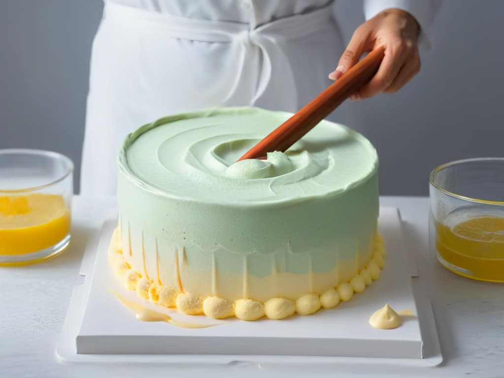  An ultradetailed illustration showcasing a variety of hand movements while whisking batter in different bowls, each bowl representing a specific type of sponge cake. The hands are meticulously drawn to highlight the proper techniques for achieving the ideal consistency and texture. The background is a soft pastel color to emphasize the minimalistic style, with the focus solely on the intricate details of the hands and batter. hyperrealistic, full body, detailed clothing, highly detailed, cinematic lighting, stunningly beautiful, intricate, sharp focus, f/1. 8, 85mm, (centered image composition), (professionally color graded), ((bright soft diffused light)), volumetric fog, trending on instagram, trending on tumblr, HDR 4K, 8K