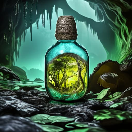  mystical cave. in a bottle. with the jungle