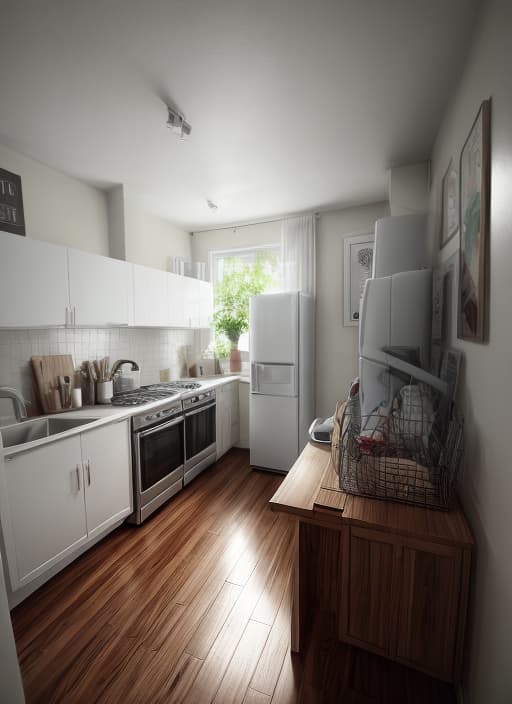  I want a kitchen remodel with the same refrigerator and also the same washing machine. the window that remains in the same place, the rest can be with ikea or conforama products, jumbo to someting minimalist please , HQ, Hightly detailed, 4k