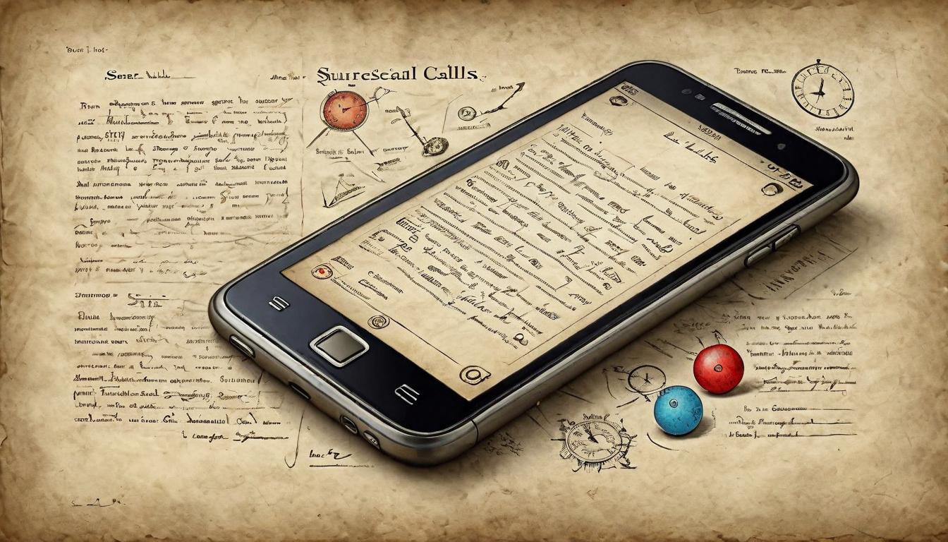  on parchment, surrealism+++, A phone screen with multiple missed calls and unread messages, notifications blinking, sense of neglect, isolation, intentional avoidance(mysterious, provocative, symbolic,muted color)+++