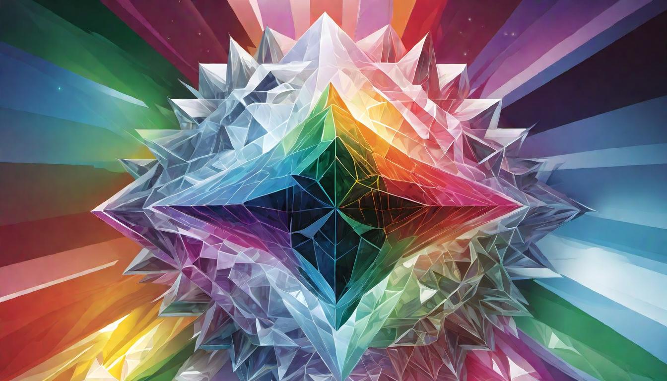  digital illustration A crystal prism dividing a beam of light into colors, each representing different energies affecting health, spectral, insightful looking at viewer, dynamic pose, (intricate details, masterpiece, best quality)