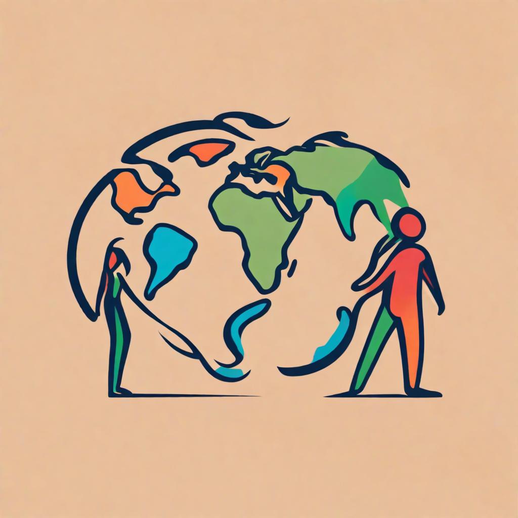  Create a logo of earth with the continents being the outline of two people