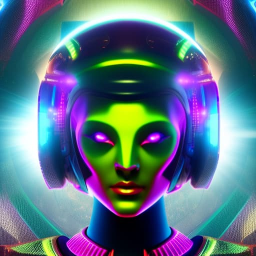  scifi style, futuristic, alien goddess, dancing at a rave, multicolor, psychedelic , 8k resoultion, hyper realstic, rally, scifi style, dynamic lighting, atmosphere lighting, hyper detail features, ray tracing, 3D, cinematic lighting, dark shadows, unrealistic Engine 5 rendering, hyper detail, trending on artstation, 4k, extremely high details, ultra hd, hdr, extremely high details