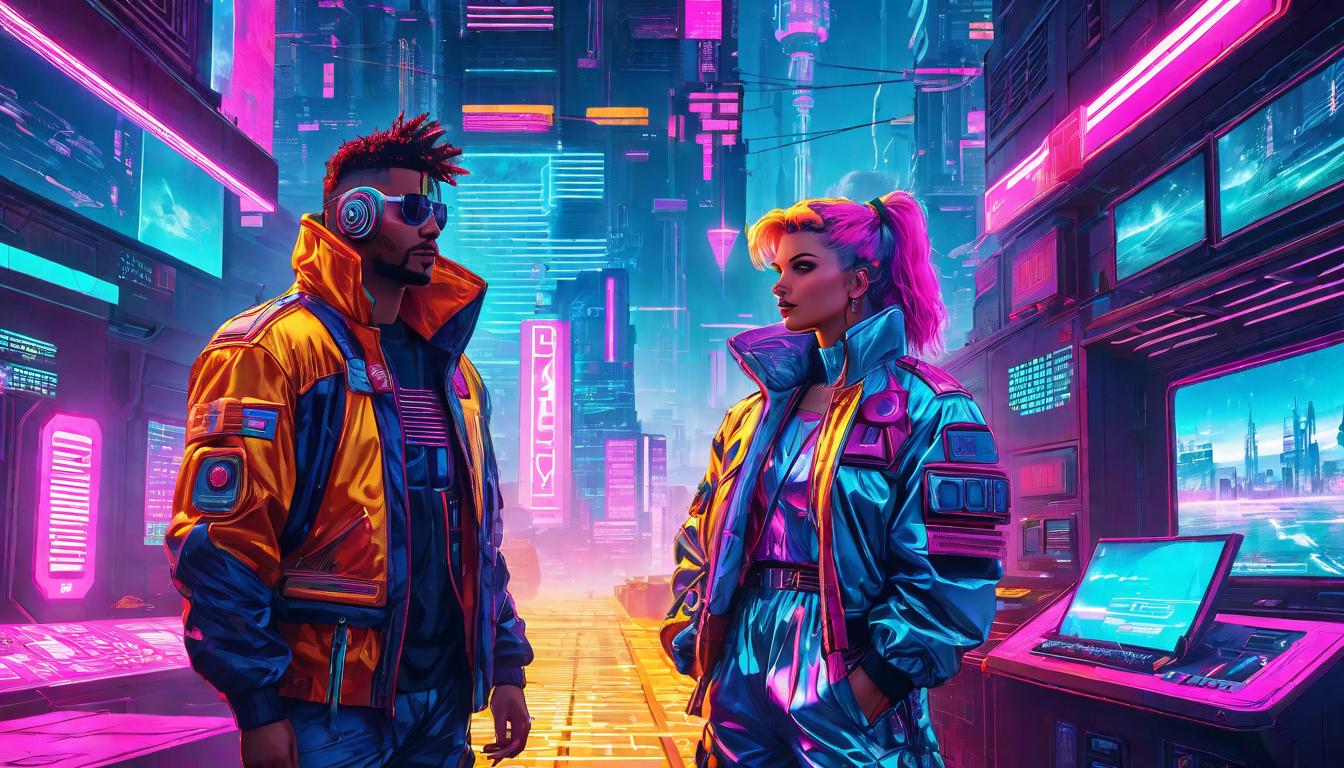  vaporwave,cyberpunk game style Shaping surroundings, radiant energy, ethereal influence, manifesting visions, cosmic light, transformative auraeon, dystopian, futuristic, digital, vibrant, detailed, high contrast, reminiscent of cyberpunk genre video games,retro aesthetic, cyberpunk, vibrant, neon colors, vintage 80s and 90s style, highly detailed