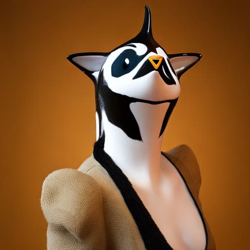 portrait+ style Cat-penguin, cat head, penguin body