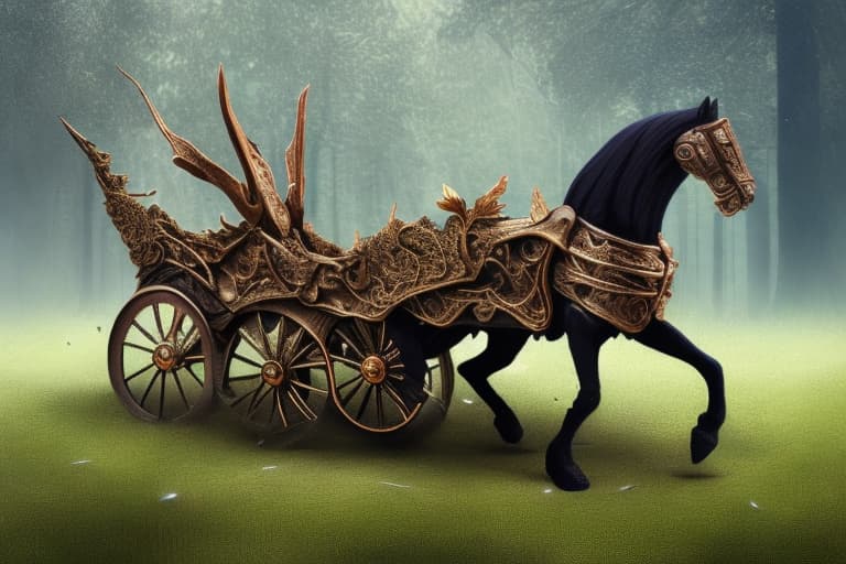 naturitize Horse chariot with helios on it and in war