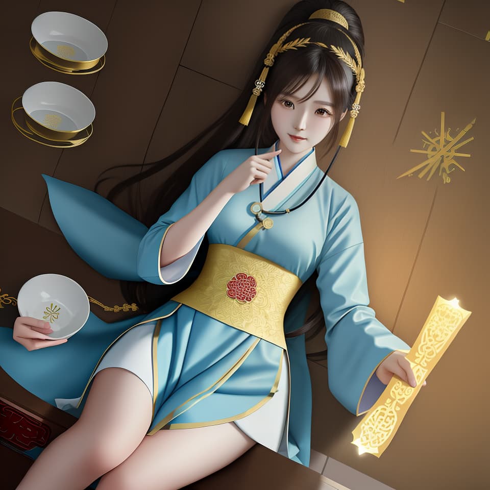  Chinese fairy style, girl, ancient people, occupation: medical doctor, alchemist, Hanfu