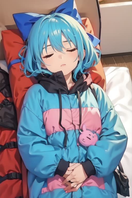  Cirno in a sleeping bag