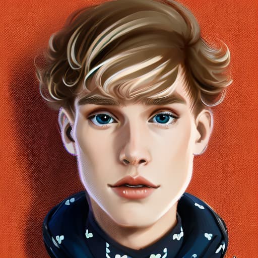 portrait+ style british queer youtuber very cute blonde dude face