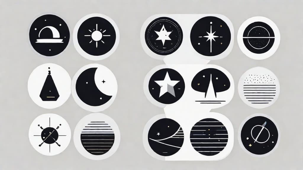  minimalistic icon of Astronomy at its Finest, flat style, on a white background