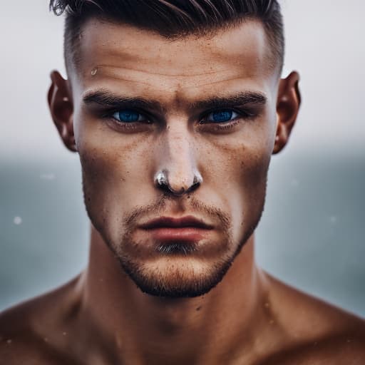 portrait+ style russian queer fitness model blonde very cute dude face