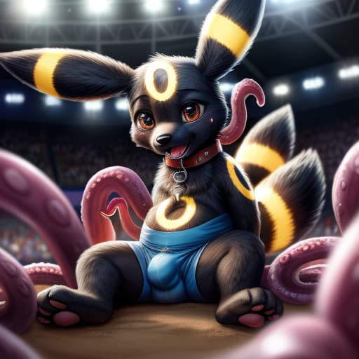  ((Umbreon)), , (((hard penetration of the tentacle into the , ears and , bulge on the stomach))), anatomically correct, gaping ,in the center of the stadium, (wearing a Pokemon trainer's cap), public humiliation, in front of witnesses, in the crowd ,knot, dog , feet towards the viewer, lying with his paws towards the viewer, penetration, public indecency, ,sperm in , , , tears, scaredy boy, tongue, ready to , after , sweat, tired, collar, cute,, , presenting , , s,, raised tail, paws,, best quality, shaded, extreme detail, highly detailed, ultradetailed, intricate, realistic, detailed background, hi res, realistic, photography \(artwork\), (by kenket