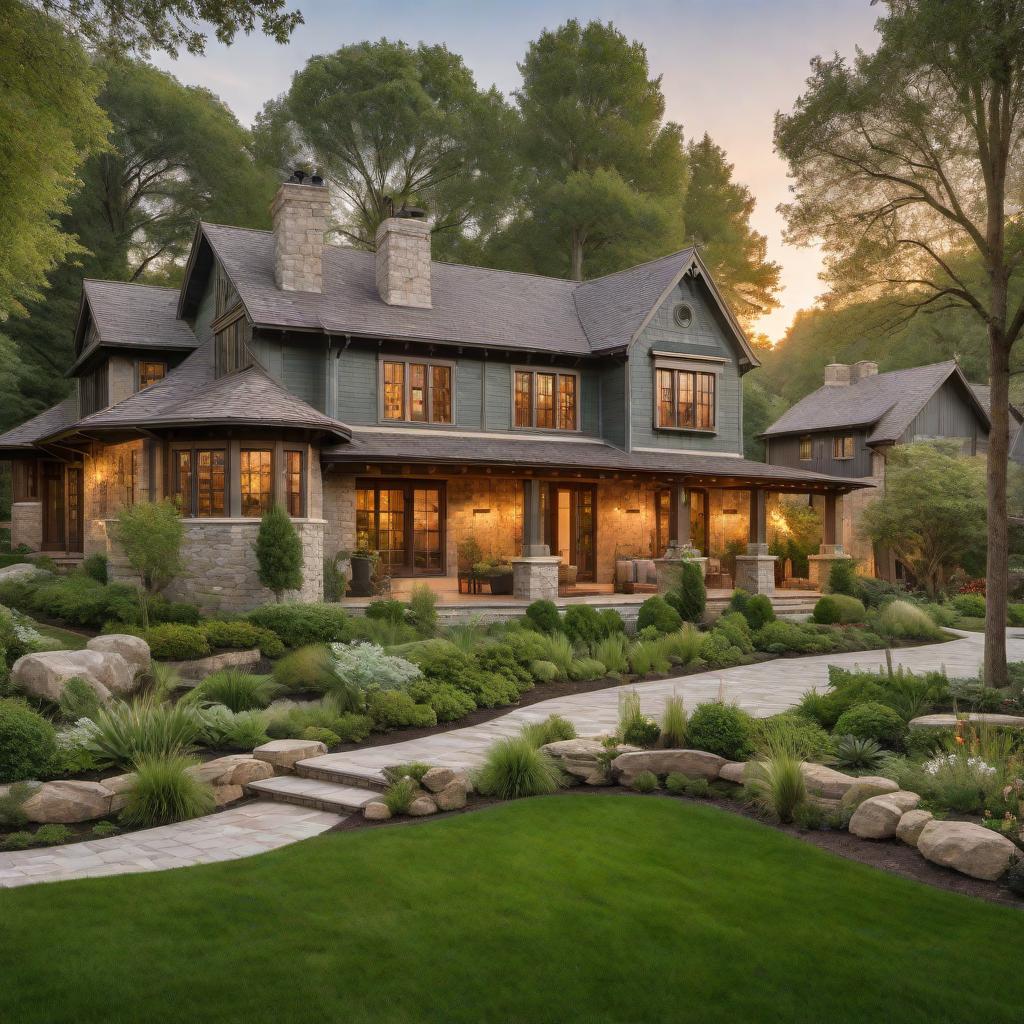  An eye-catching Twitter post with the following message: "Transform your home from mundane to magnificent e28093 with our expert landscaping and remodeling services! Slide into our DMs for a magical makeover. Your dream home is just a tweet away! e129ad e28c82 #HomeRemodeling #Landscaping #MakeoverMagic e2ad90 e1b4bc" The image should illustrate a beautifully remodeled home with an attractive landscape. The aesthetics of the image should be bright and inviting, reflecting a sense of transformation and quality. It should include the tweet displayed prominently, with the hashtags and house emoji for a dynamic and engaging visual. hyperrealistic, full body, detailed clothing, highly detailed, cinematic lighting, stunningly beautiful, intricate, sharp focus, f/1. 8, 85mm, (centered image composition), (professionally color graded), ((bright soft diffused light)), volumetric fog, trending on instagram, trending on tumblr, HDR 4K, 8K