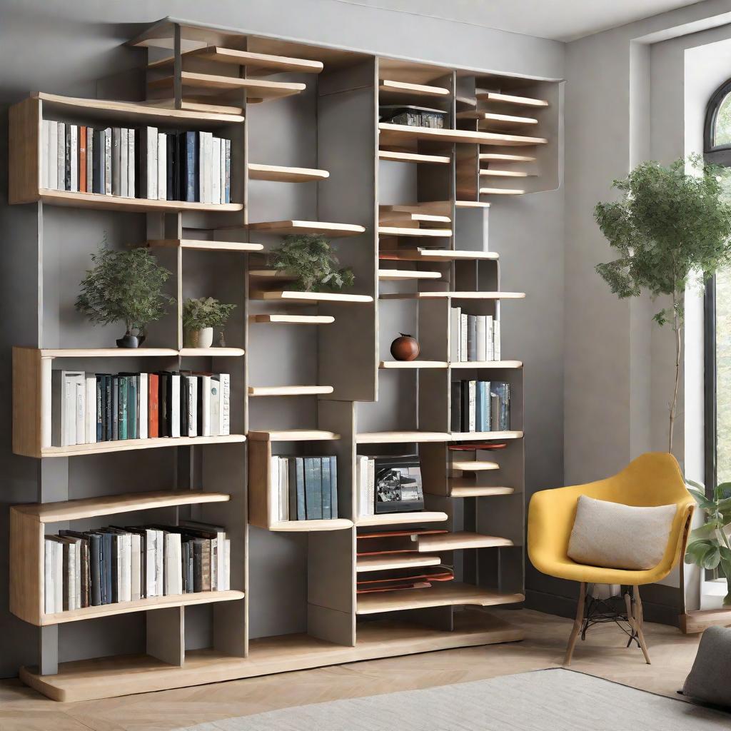  Masterpiece, best quality, designed a rotating bookshelf that emphasizes smooth rotation. Visually conveys a sense of easy and smooth rotation