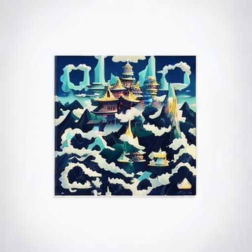  himalaya in japanA surreal digital painting of a floating city in the clouds, with vibrant colors, dreamlike atmosphere, and whimsical architecture. Inspired by Salvador Dali, highly detailed, advanced detail processing. style Digital painting, ar 4:3