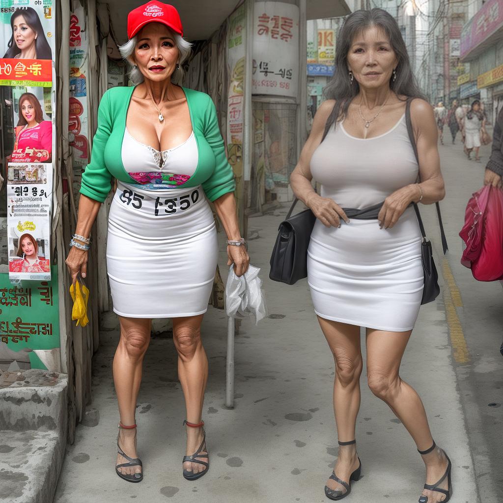  mujer madura de 50yo hermosa en ropa interior,lindas piernas, culona ,modelando, cachonda y caliente en la calle de Corea