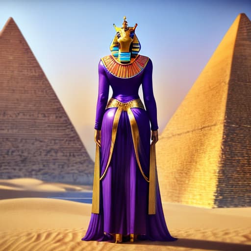  humanlike animal, nature, elegant, standing leopard, solo, woman, leopard woman, human animal, hybrid of leopard and woman, female, adult, elegant, gold bracklets, egypt god, egypt, god, holy, clothed, green, purple, realistic, humanlike, detailed background, pyramids background, hyper realism, purple yellow sky, crown, queen of egypt, RAW photo, (realism, photorealistic:1.3), detailed, many details, sand, colorful, wings, big wings hyperrealistic, full body, detailed clothing, highly detailed, cinematic lighting, stunningly beautiful, intricate, sharp focus, f/1. 8, 85mm, (centered image composition), (professionally color graded), ((bright soft diffused light)), volumetric fog, trending on instagram, trending on tumblr, HDR 4K, 8K
