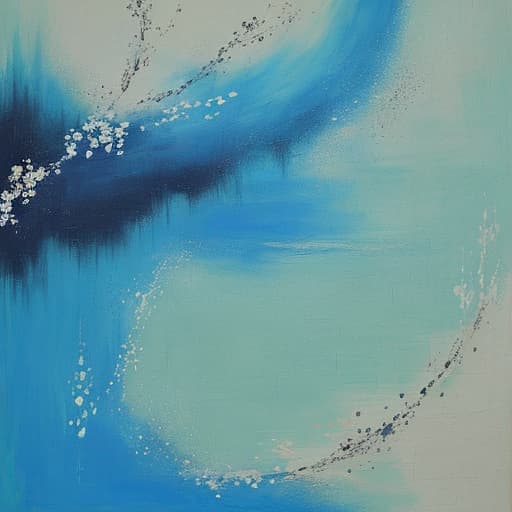  Abstract painting in the style of Chinese abstract painter Zhao Wuji.