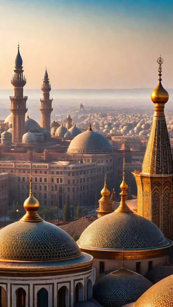  (A grand, majestic city skyline filled with ornate, towering structures unlike any modern architecture. Domes, spires, and arches constructed with intricate details and patterns adorn the landscape, surrounded by a serene, atmospheric energy that seems to emanate from the very buildings themselves. In the background, a clear, cloudless sky with a subtle hazy glow, hinting at the advanced energy technology powering this ancient, hidden civilization the Tartarian Empire.) hyperrealistic, full body, detailed clothing, highly detailed, cinematic lighting, stunningly beautiful, intricate, sharp focus, f/1. 8, 85mm, (centered image composition), (professionally color graded), ((bright soft diffused light)), volumetric fog, trending on instagram, trending on tumblr, HDR 4K, 8K