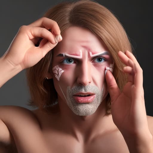  highly detailed, man transforming into a woman