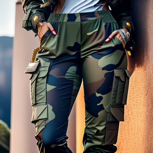 estilovintedois Beautiful in camouflage pants from magazine. hyperrealistic, full body, detailed clothing, highly detailed, cinematic lighting, stunningly beautiful, intricate, sharp focus, f/1. 8, 85mm, (centered image composition), (professionally color graded), ((bright soft diffused light)), volumetric fog, trending on instagram, trending on tumblr, HDR 4K, 8K