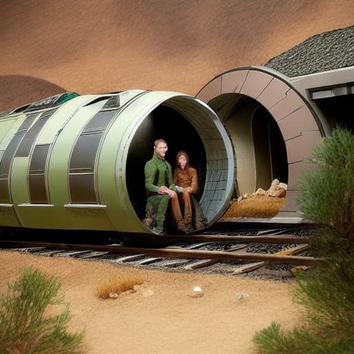 modelshoot style Home after earth has burned all life except for the tunnels and trains. There is nogreen