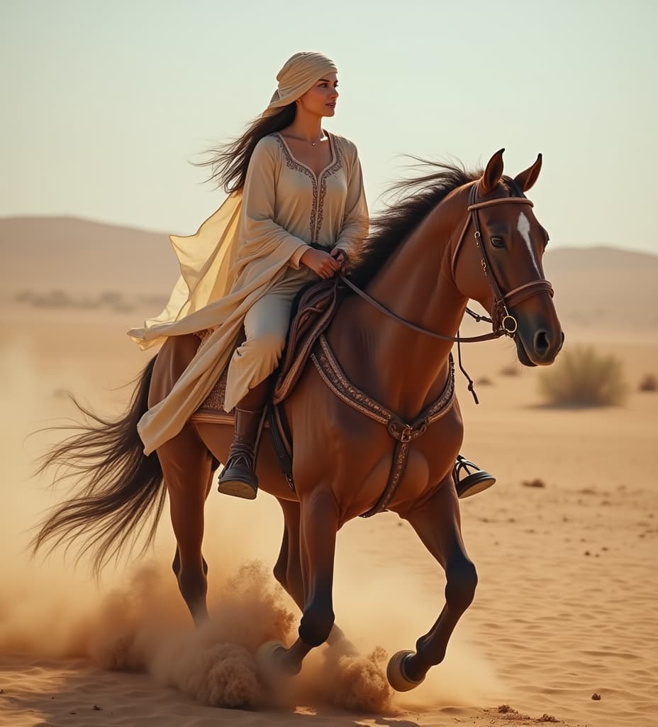  good quality, high quality, arabic female horse rider