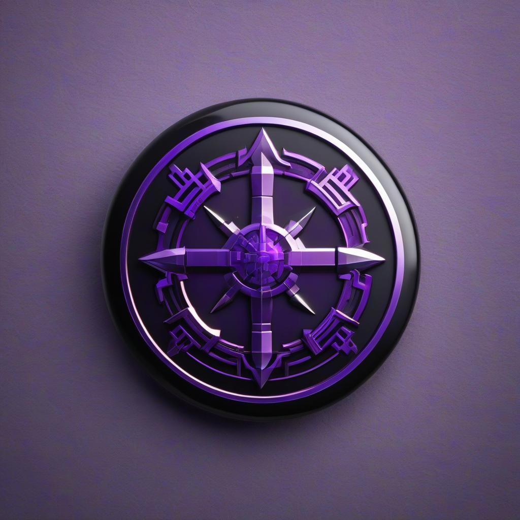  retro game art A circular badge with a black and purple tint is a symbol that symbolizes spite, deceit, and the black world. . 16 bit, vibrant colors, pixelated, nostalgic, charming, fun hyperrealistic, full body, detailed clothing, highly detailed, cinematic lighting, stunningly beautiful, intricate, sharp focus, f/1. 8, 85mm, (centered image composition), (professionally color graded), ((bright soft diffused light)), volumetric fog, trending on instagram, trending on tumblr, HDR 4K, 8K