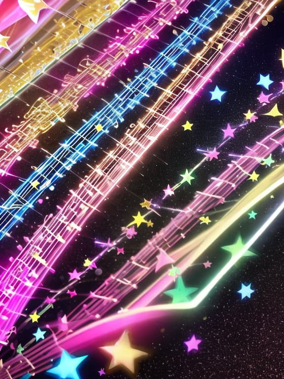  Cute musical notes and sparkling stars and gems wallpaper