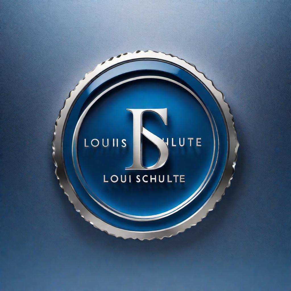  A professional and modern logo design that incorporates the name 'Louis Schulte'. The logo should have a clean and elegant font, possibly with a stylish monogram or an abstract symbol that signifies professionalism, trust, and innovation. Use a color scheme that includes shades of blue and silver, giving it a sleek and contemporary look. hyperrealistic, full body, detailed clothing, highly detailed, cinematic lighting, stunningly beautiful, intricate, sharp focus, f/1. 8, 85mm, (centered image composition), (professionally color graded), ((bright soft diffused light)), volumetric fog, trending on instagram, trending on tumblr, HDR 4K, 8K