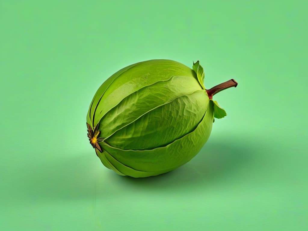  A closeup, ultradetailed image of a single shelled pistachio nut from Iran, showcasing its vibrant green color, intricate texture, and natural lighting illuminating its curves and ridges. The focus is so sharp that every tiny detail of the pistachio's shell is visible, creating a visually stunning and minimalistic composition that conveys luxury and quality. hyperrealistic, full body, detailed clothing, highly detailed, cinematic lighting, stunningly beautiful, intricate, sharp focus, f/1. 8, 85mm, (centered image composition), (professionally color graded), ((bright soft diffused light)), volumetric fog, trending on instagram, trending on tumblr, HDR 4K, 8K