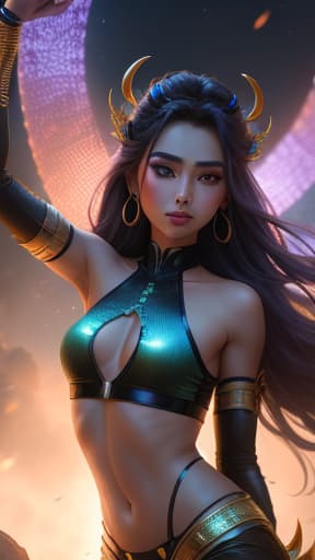  alien goddess, crop top, multicolor, hyperrealistic, high quality, highly detailed, perfect lighting, intricate, sharp focus, f/1. 8, 85mm, (centered image composition), (professionally color graded), ((bright soft diffused light)), trending on instagram, HDR 4K, 8K