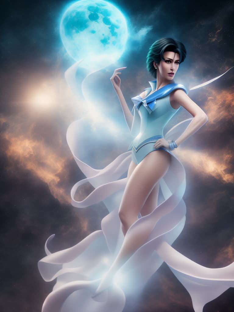 mdjrny-v4 style <lora:hc-sailor-mercury:1> 在星空下 hyperrealistic, full body, detailed clothing, highly detailed, cinematic lighting, stunningly beautiful, intricate, sharp focus, f/1. 8, 85mm, (centered image composition), (professionally color graded), ((bright soft diffused light)), volumetric fog, trending on instagram, trending on tumblr, HDR 4K, 8K