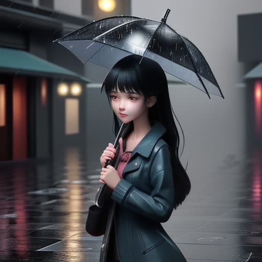  a girl who are in rain without umbrella love