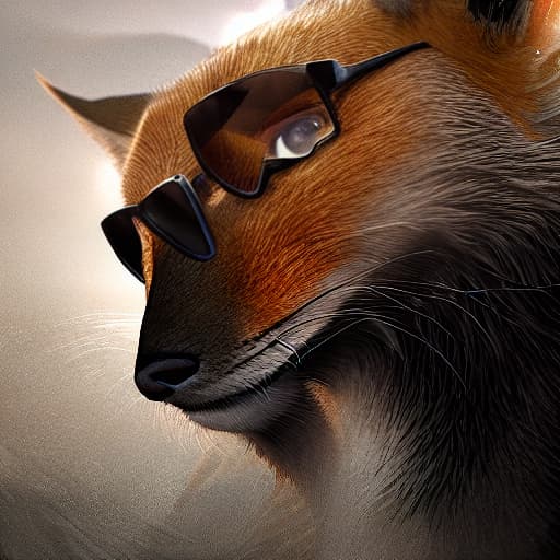  Fox with explorer glasses hyperrealistic, full body, detailed clothing, highly detailed, cinematic lighting, stunningly beautiful, intricate, sharp focus, f/1. 8, 85mm, (centered image composition), (professionally color graded), ((bright soft diffused light)), volumetric fog, trending on instagram, trending on tumblr, HDR 4K, 8K