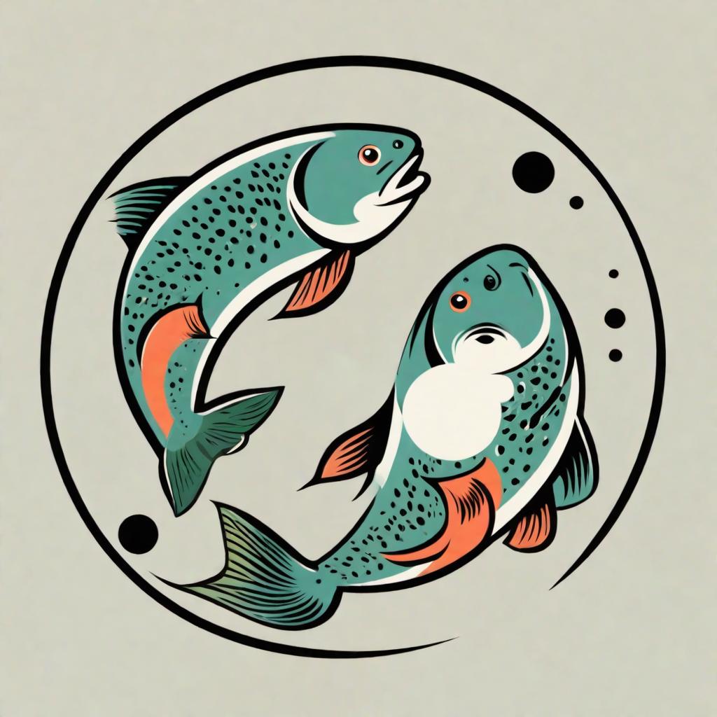  Yin and Yang symbol with trout